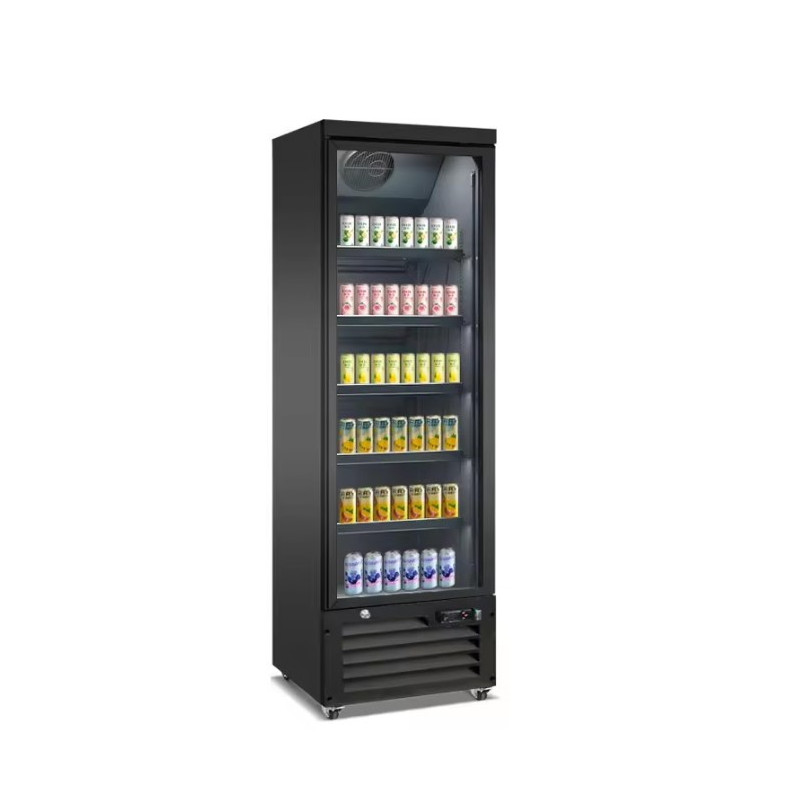 ثلاجة تبريد 1 دفة باب زجاج بلازما ابيض - اسود 600 لتر KXG-750 